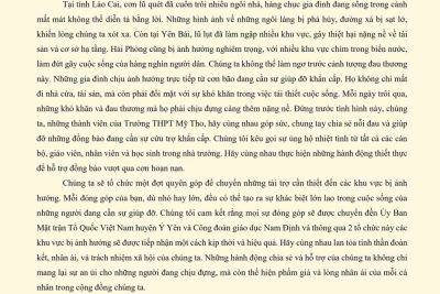 LỜI KÊU GỌI ỦNG HỘ ĐỒNG BÀO BỊ ẢNH HƯỞNG BỞI CƠN BÃO YAGI VÀ LŨ LỤT
